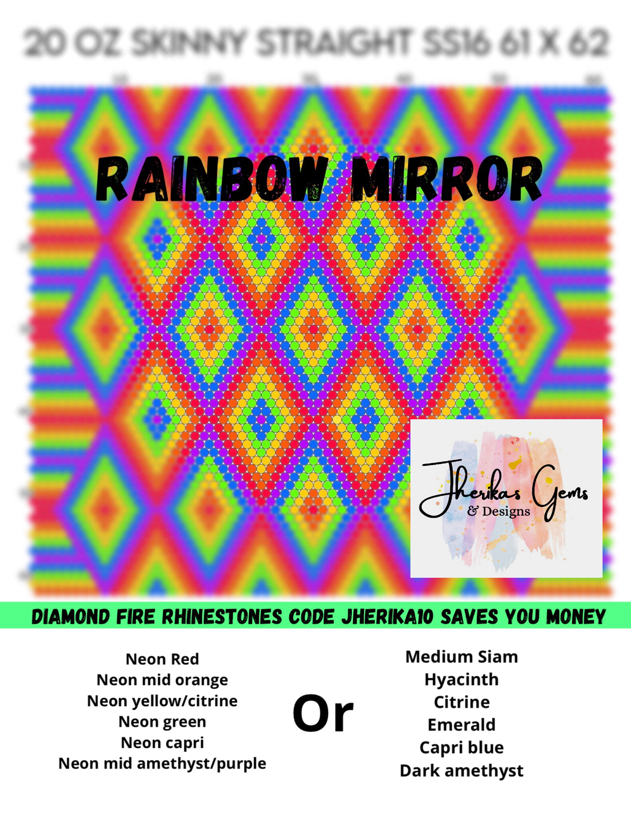 Rainbow Mirror SS16 20oz straight