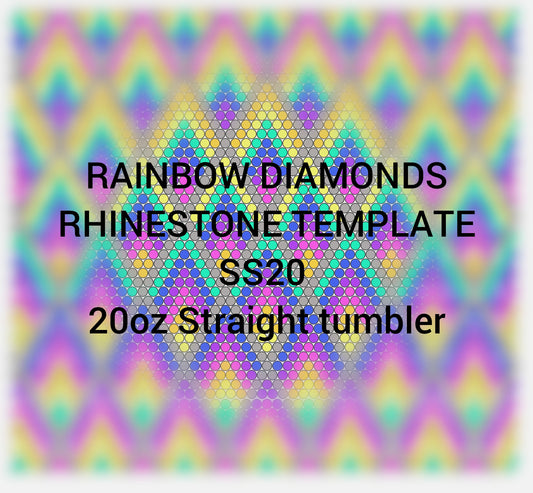 Rainbow Diamonds Rhinestone Template SS20